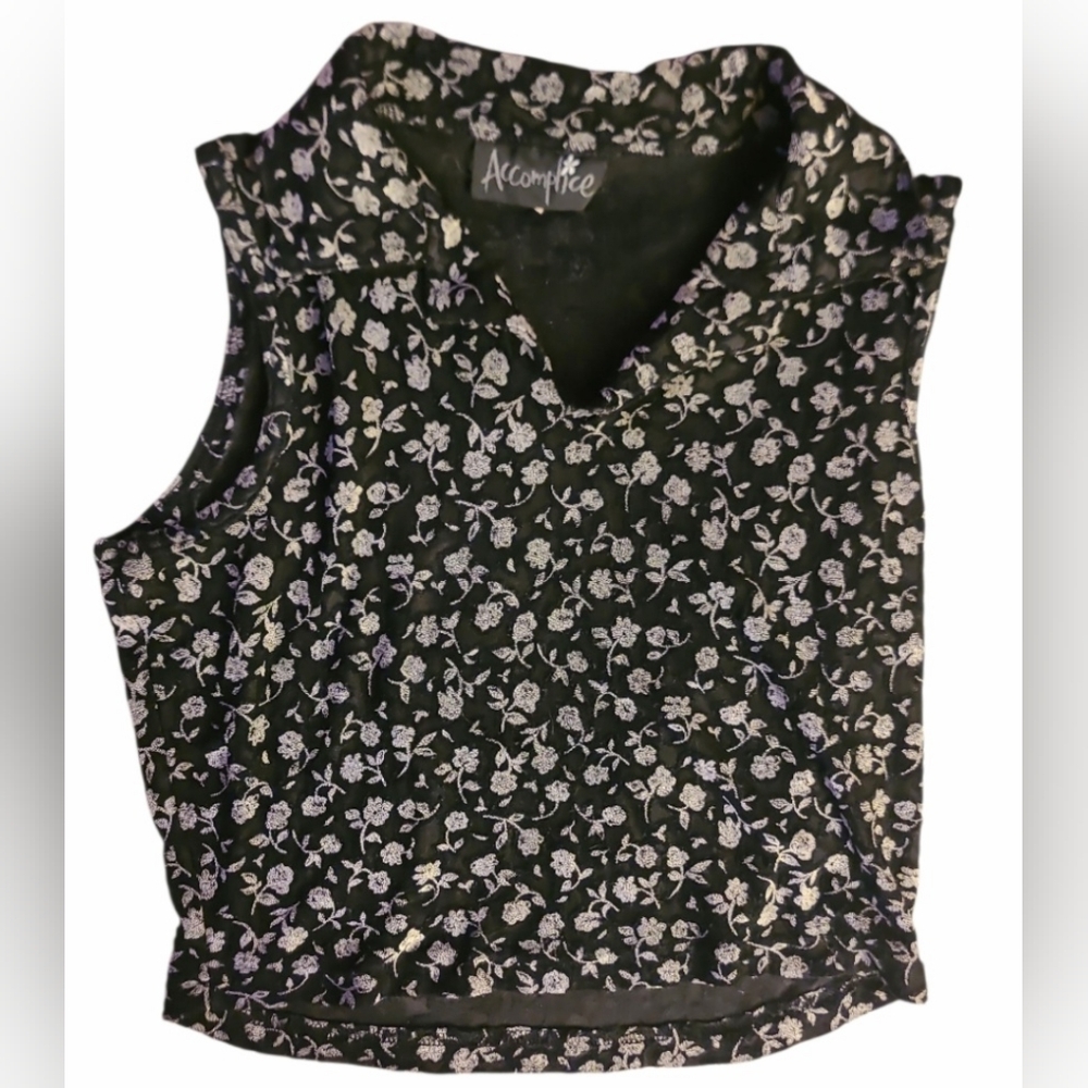 Vintage Floral Sleeveless Top